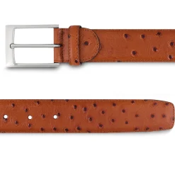 LodinG Ceintures*Ceinture homme en cuir façon autruche gold