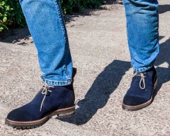 LodinG Bottines|Derby*Desert Boots Firmo 393 veau velours bleu