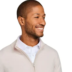 LodinG Maille*Pull col zip laine Mérinos et cachemire crème