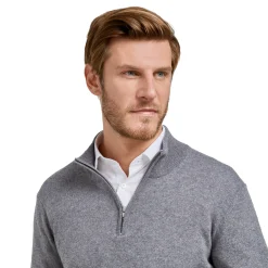 LodinG Maille*Pull col zip laine Mérinos et cachemire